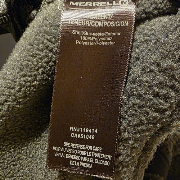 MERRELL Fleece Jacket Mens Large Full Zip Pockets Outdoors Y2K Preppy Gorpcore - Picture 6 of 10